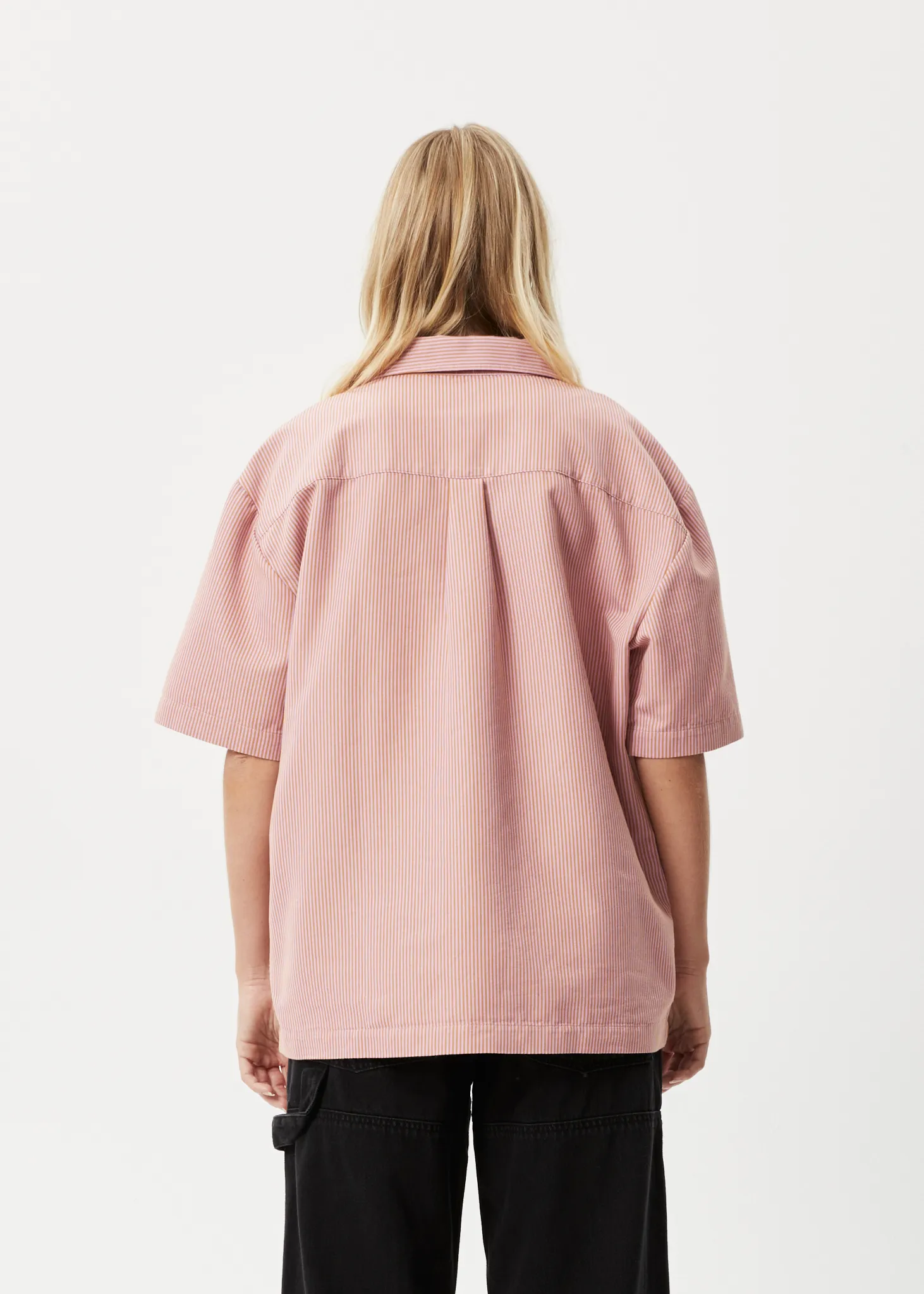 AFENDS Unisex Night Shade - Short Sleeve Shirt - Mustard Stripe