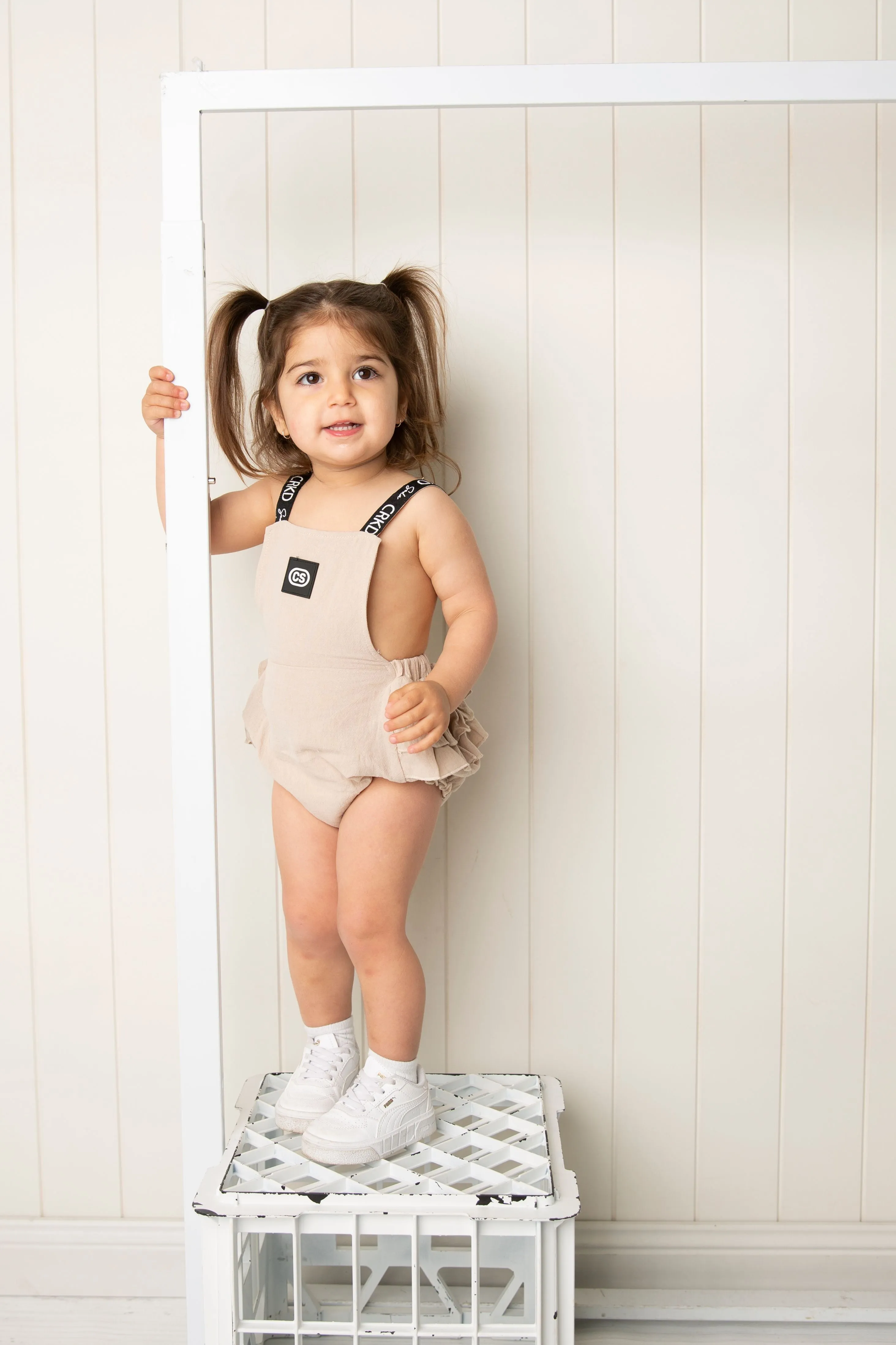 Amanie Frill Overall - Beige