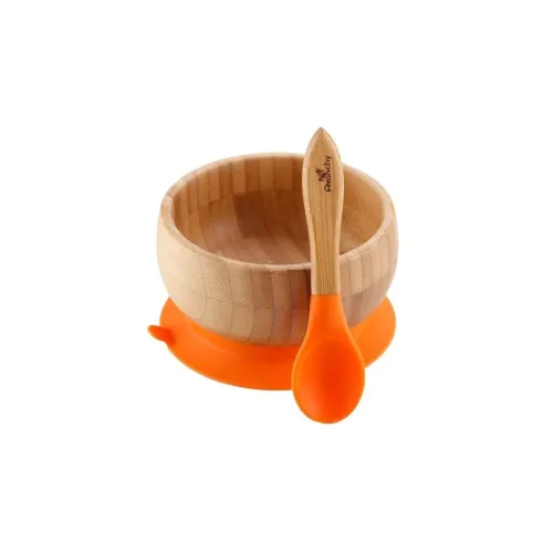 Avanchy Organic Bamboo Suction Baby Bowl   Spoon