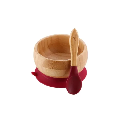Avanchy Organic Bamboo Suction Baby Bowl   Spoon