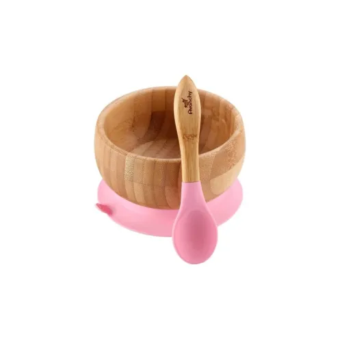 Avanchy Organic Bamboo Suction Baby Bowl   Spoon