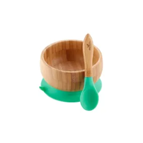 Avanchy Organic Bamboo Suction Baby Bowl   Spoon
