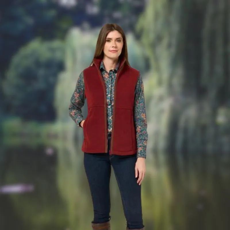 Aylsham Women's Fleece Gilet In Bloodstone