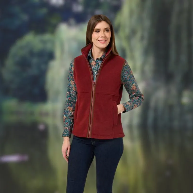 Aylsham Women's Fleece Gilet In Bloodstone