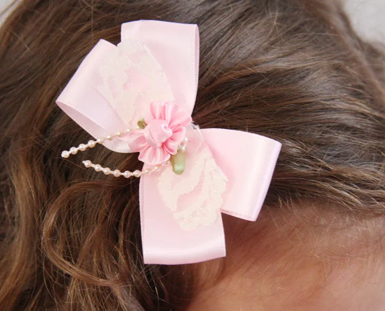 Baby & Girl Satin Bow Hair Clip - Clip07