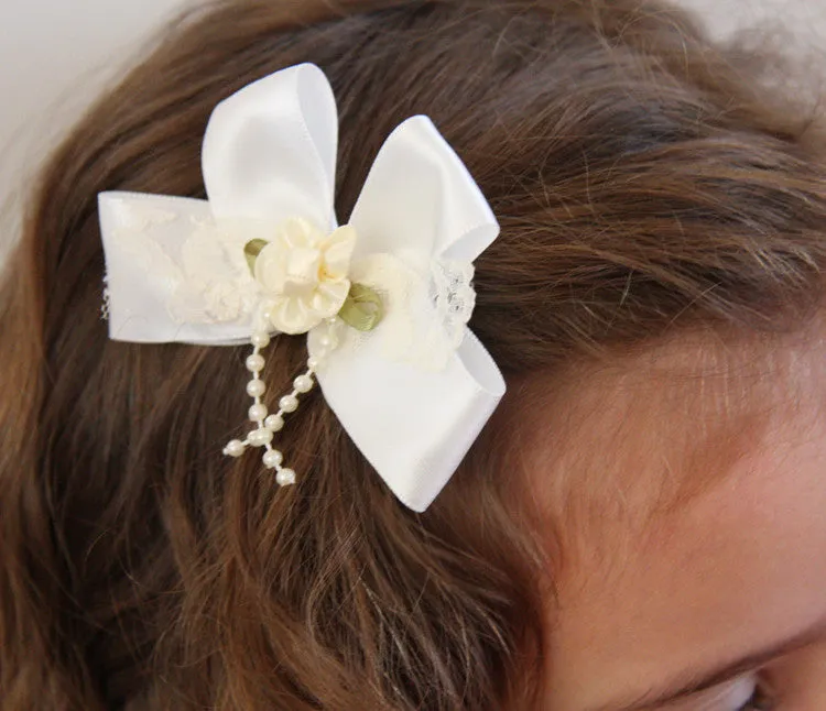 Baby & Girl Satin Bow Hair Clip - Clip07