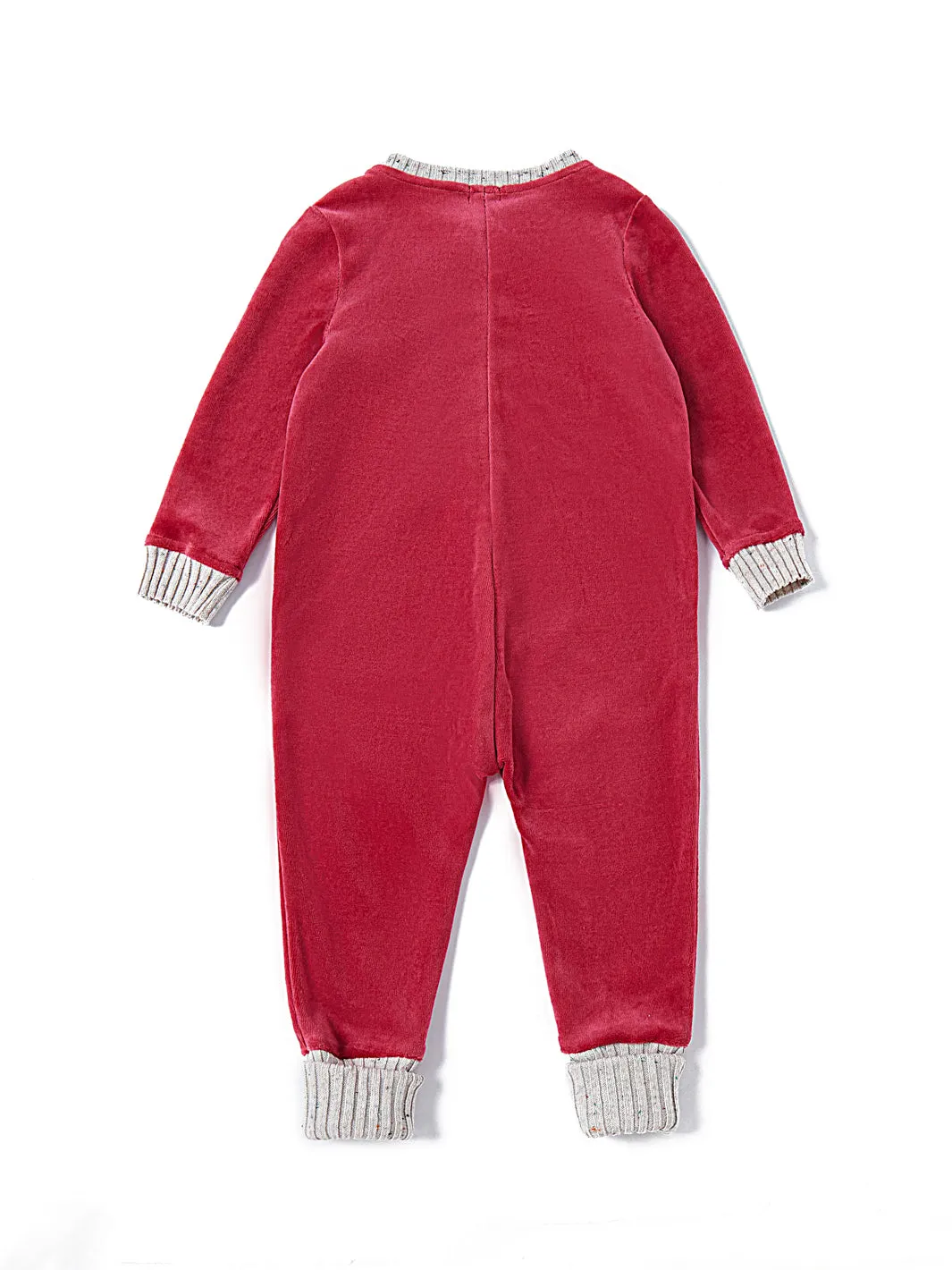 Baby Velour Overall - Rose
