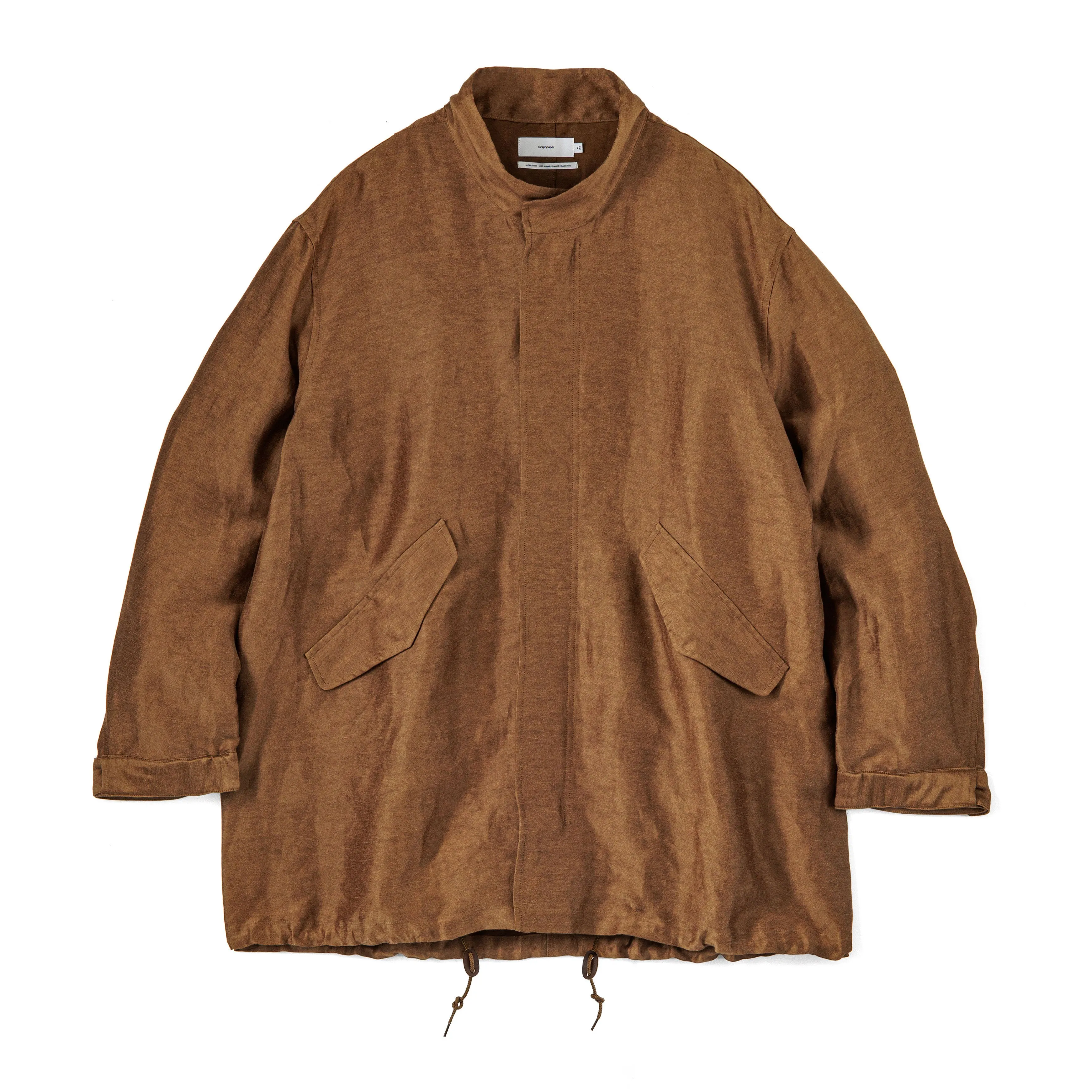 Back Satin Linen Cupro Short Mods Coat
