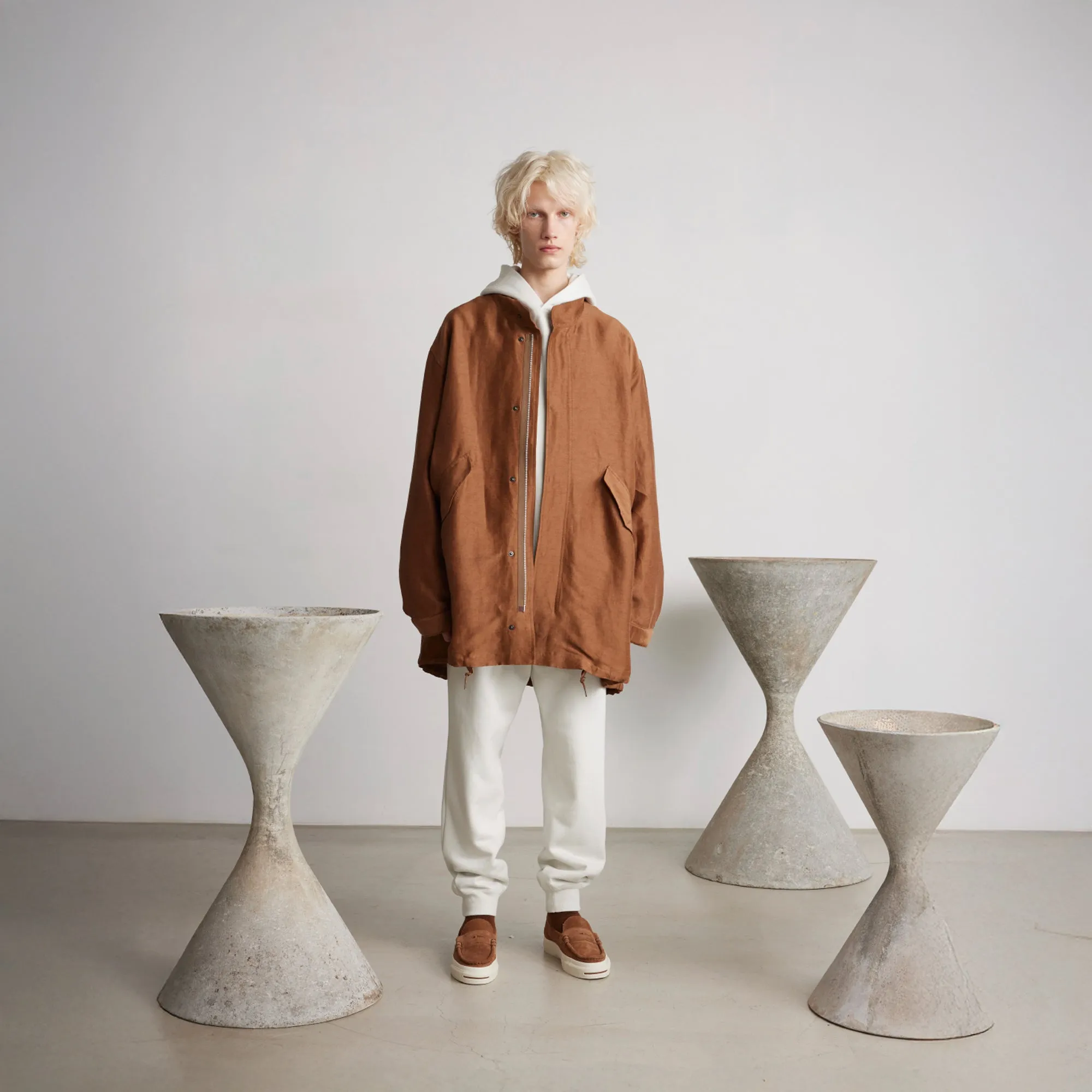 Back Satin Linen Cupro Short Mods Coat