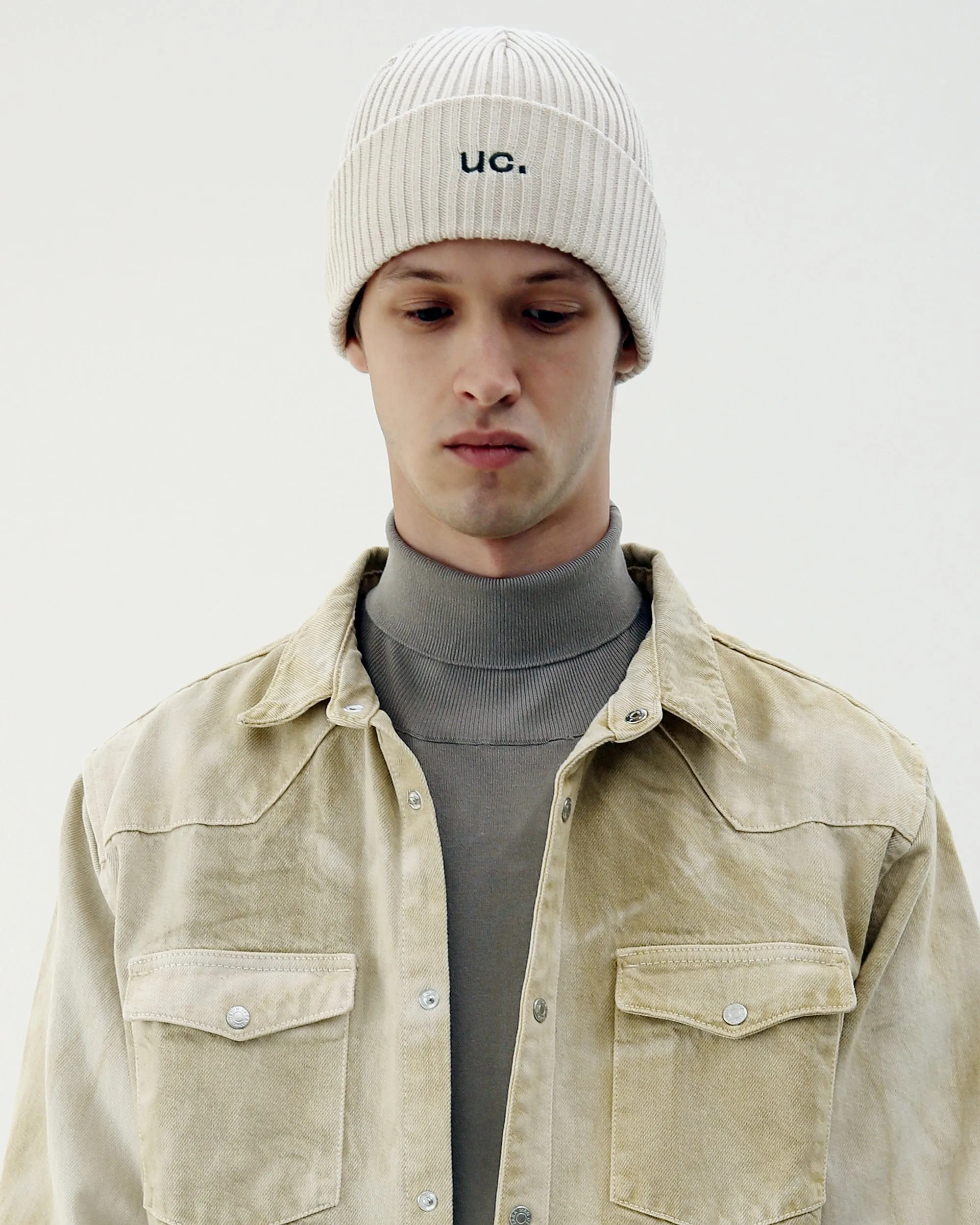 BEANIE / RIB / LOOSE / UC / L CREAM