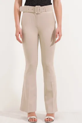 BGD Women Spanish Flared High-Waisted Pants - Beige - Vila Franca de Xira