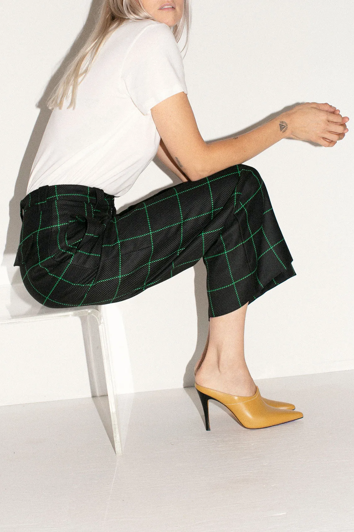 Black & Green Plaid Kent Pant