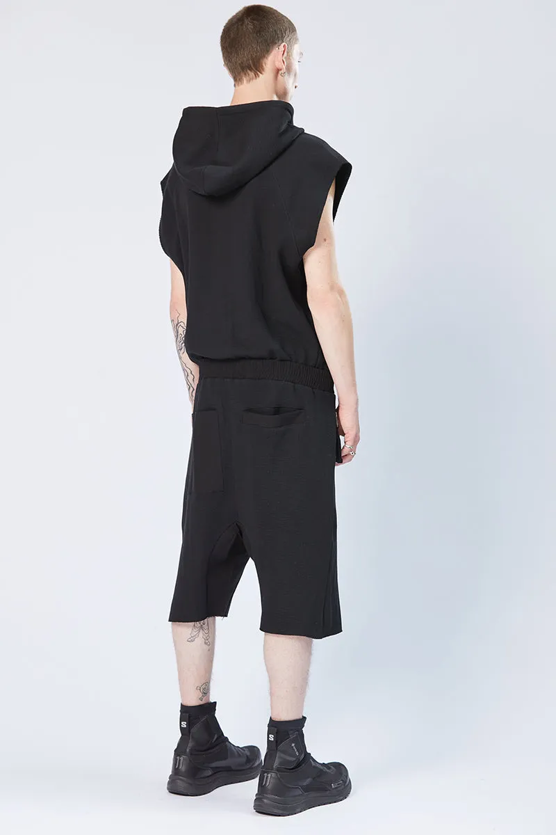 BLACK SLEEVELESS OVERALL