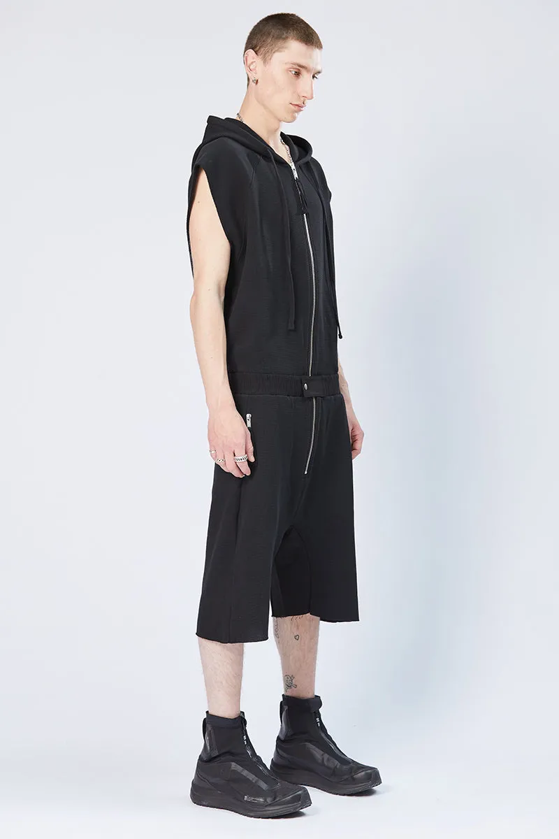 BLACK SLEEVELESS OVERALL