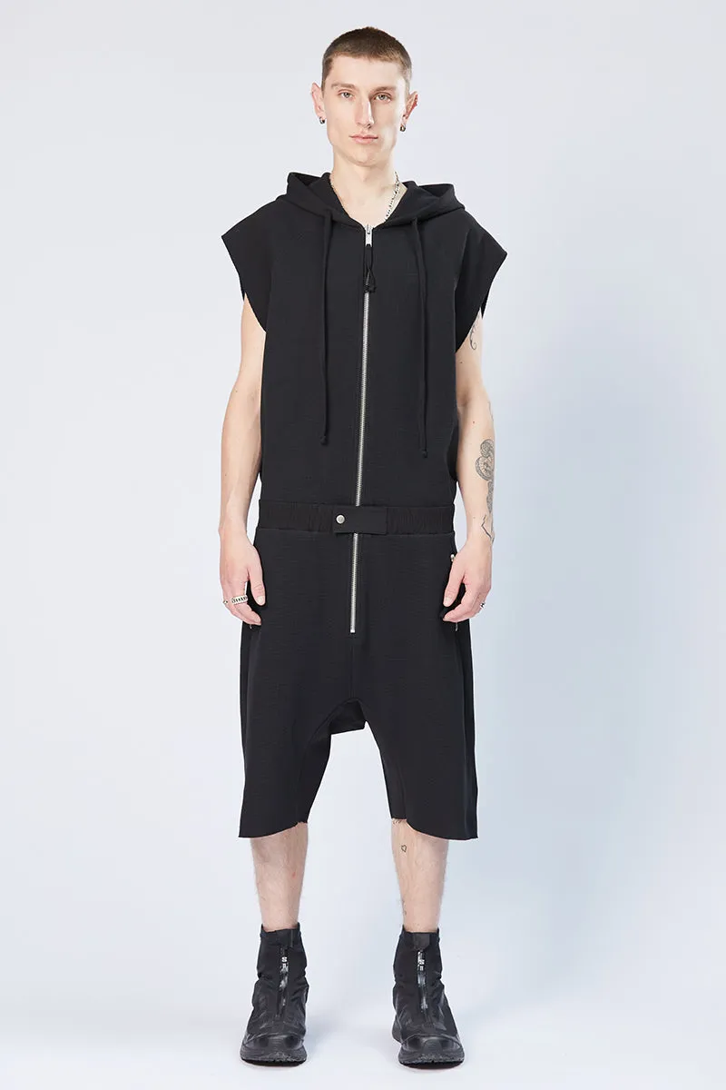 BLACK SLEEVELESS OVERALL