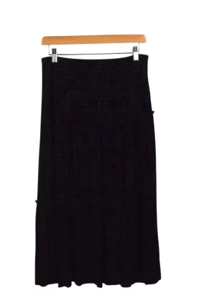 Black Velvet Floral Skirt