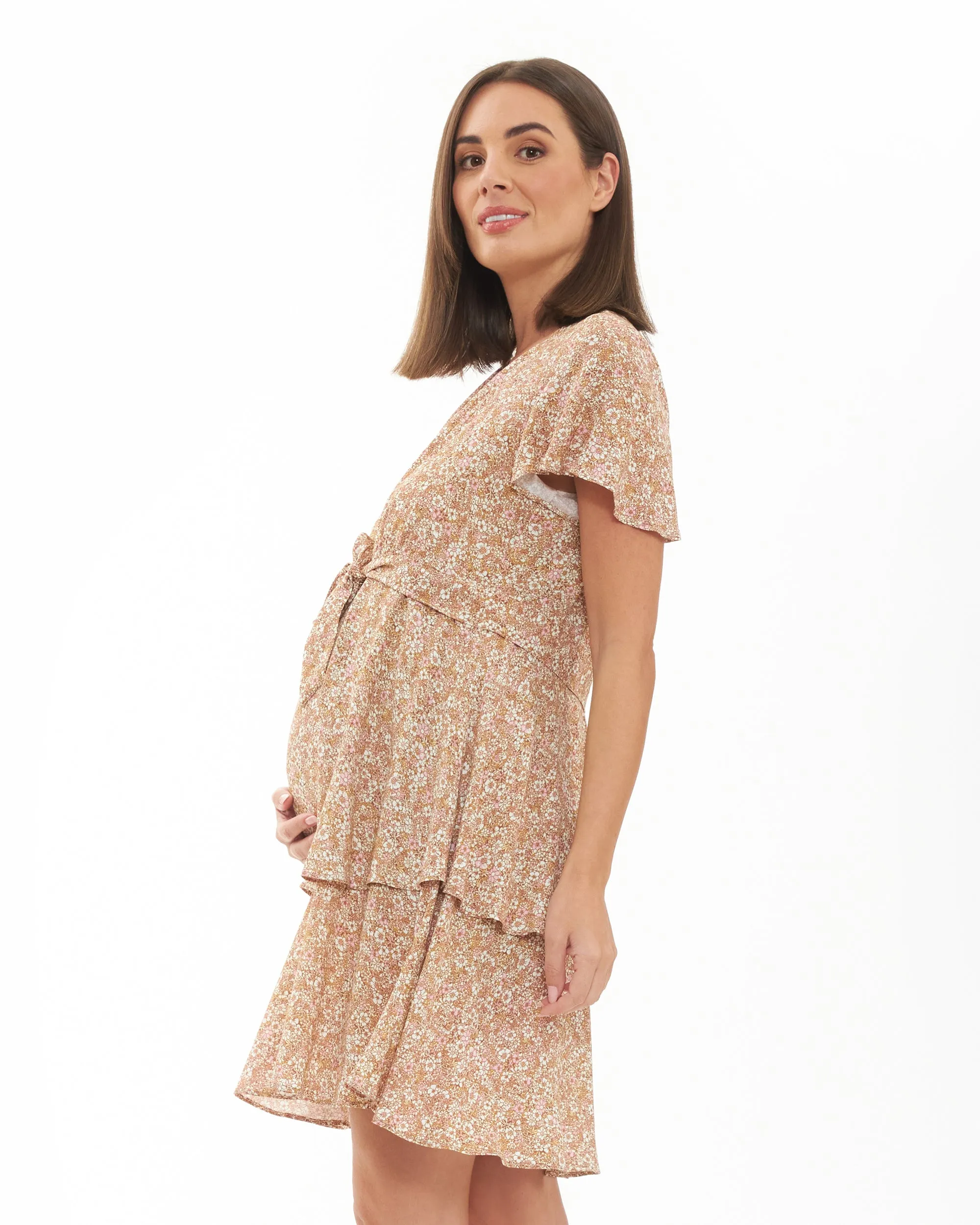 Brook Layered Dress  Nutmeg
