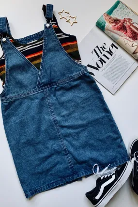 Calling Good Times Denim Overall Dress