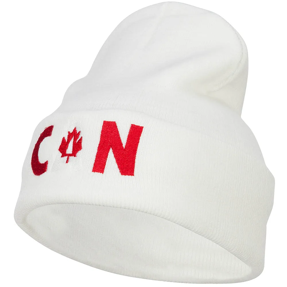Canada CAN Flag Embroidered Long Beanie