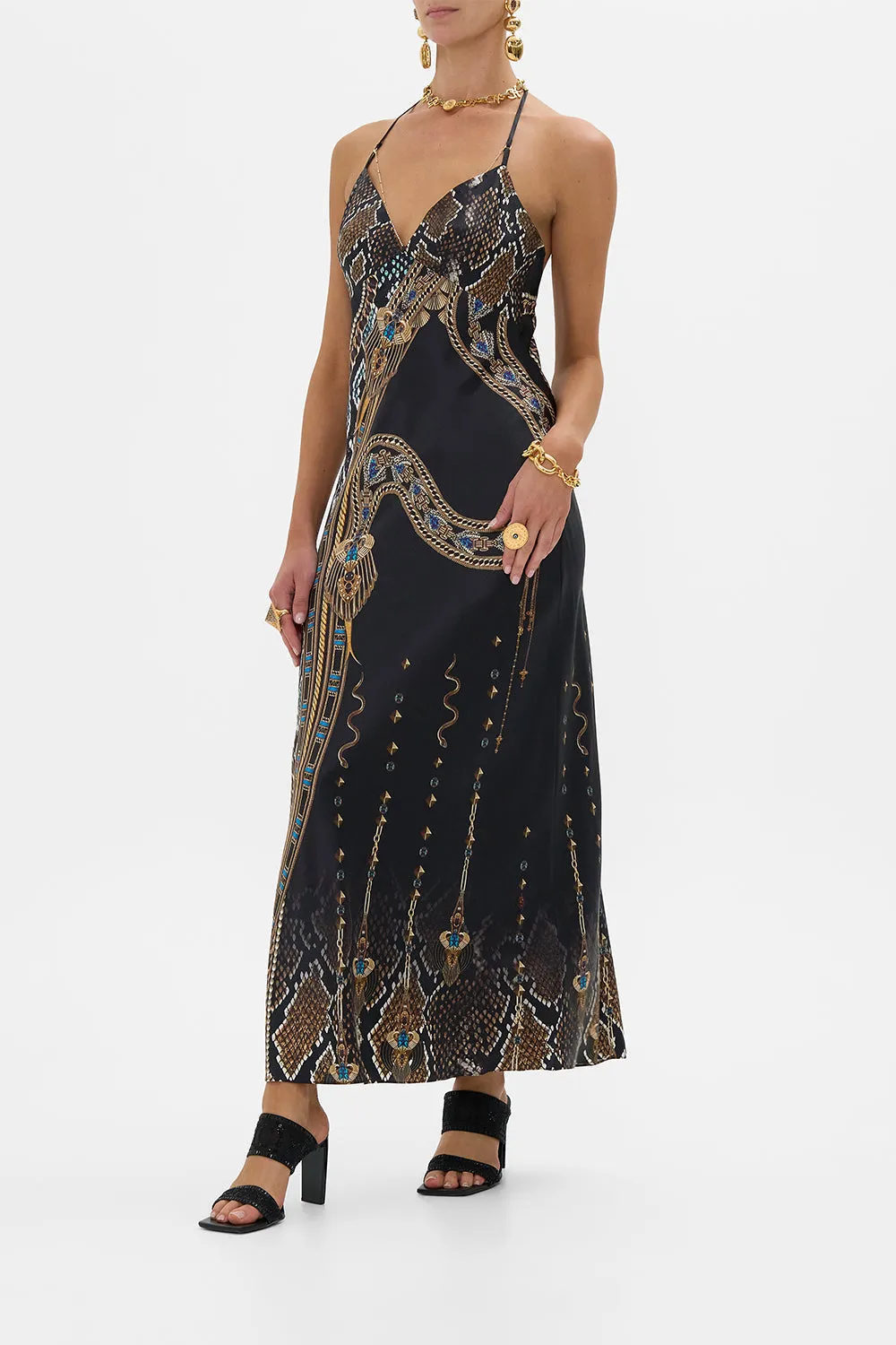 CHAIN DETAIL SLIP DRESS