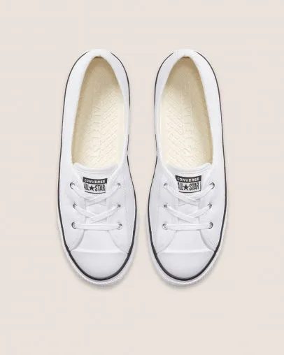 Converse Chuck Taylor All Star Ballet Lace Faux Leather Slip - Wht