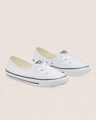 Converse Chuck Taylor All Star Ballet Lace Faux Leather Slip - Wht