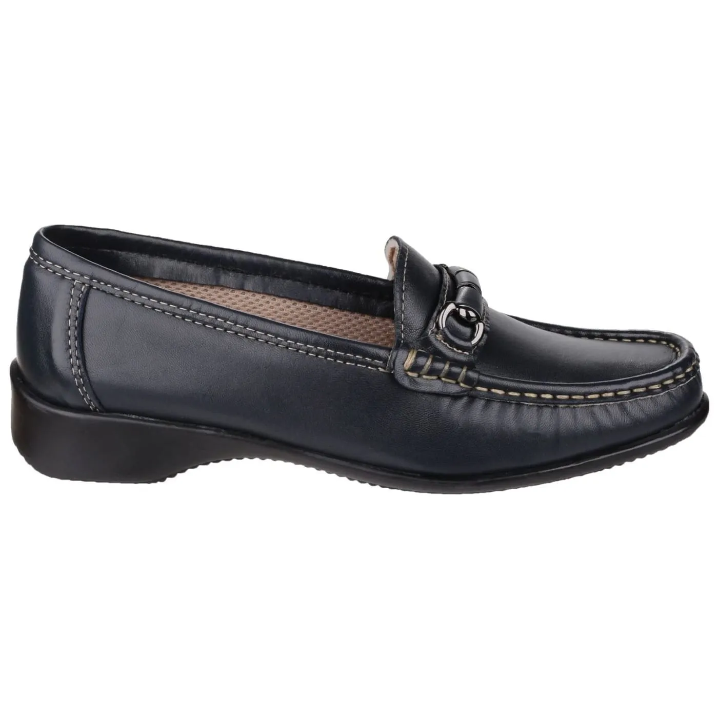 Cotswold Barrington Navy Ladies Leather Slip Ons