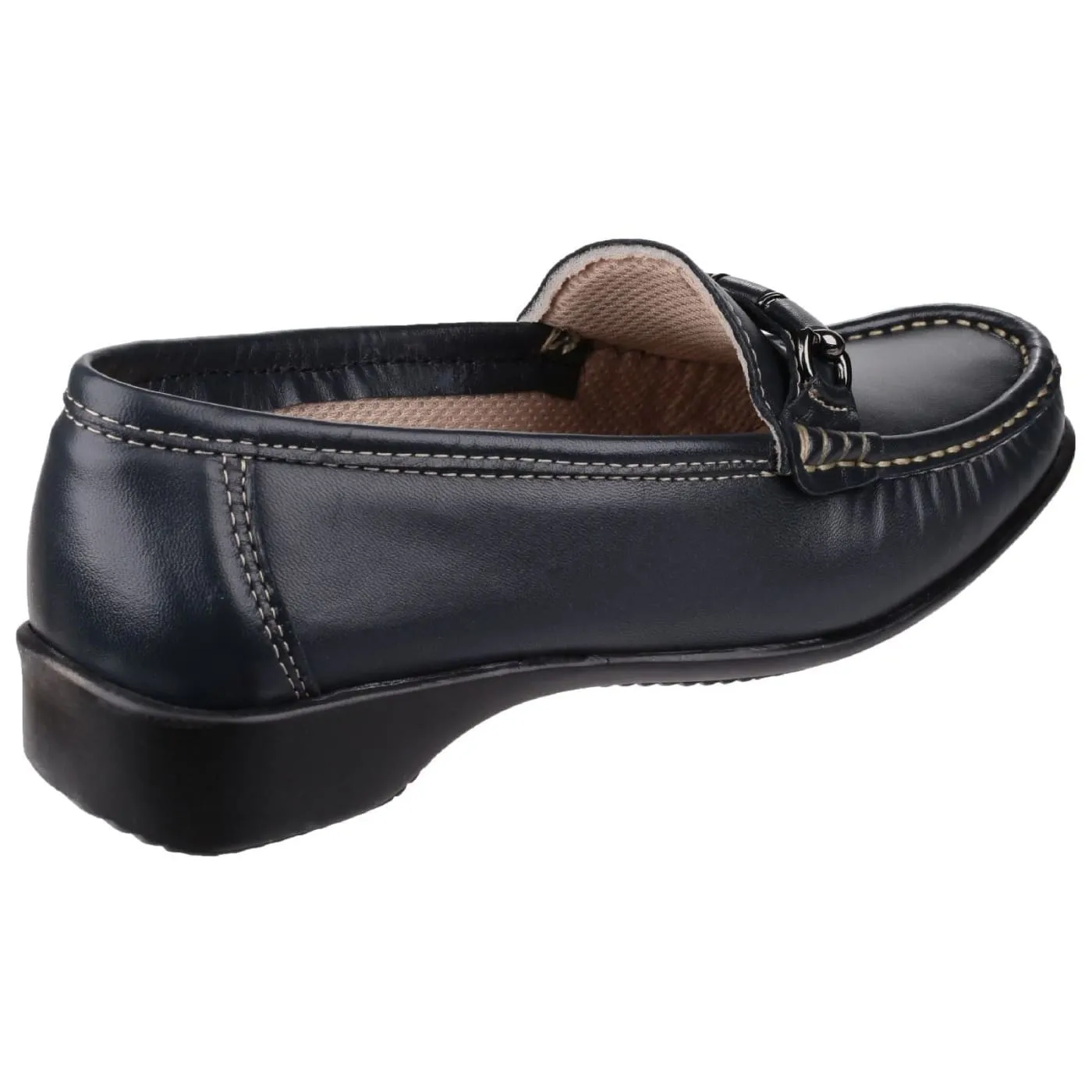 Cotswold Barrington Navy Ladies Leather Slip Ons