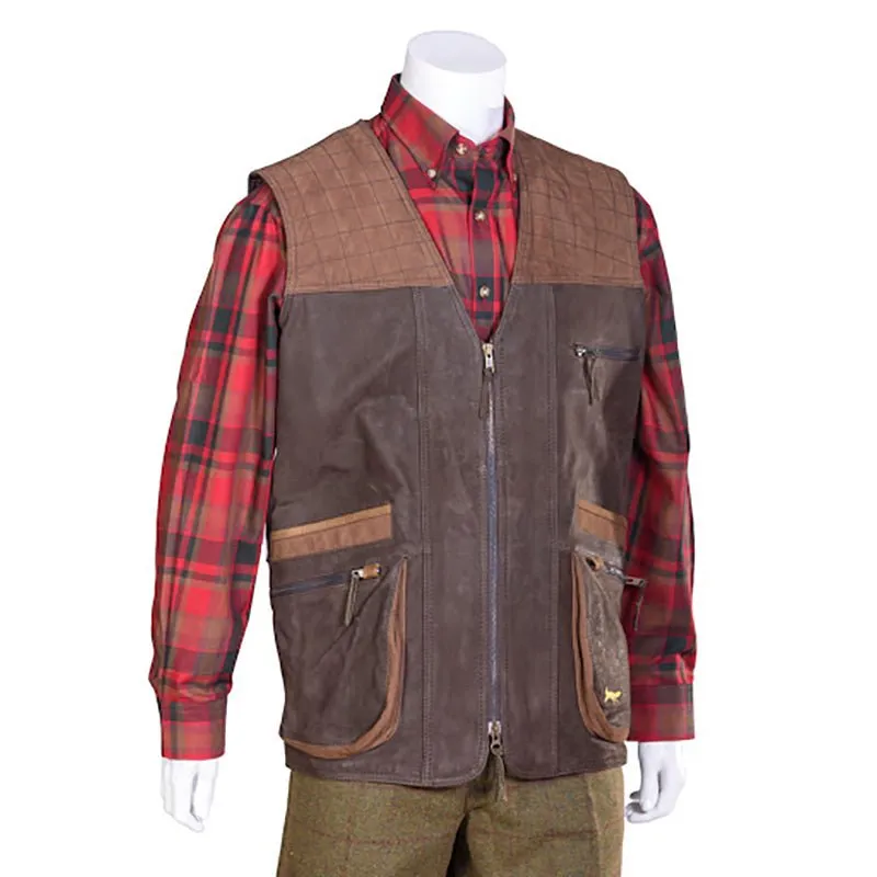 Deer Leather Brown Gilet
