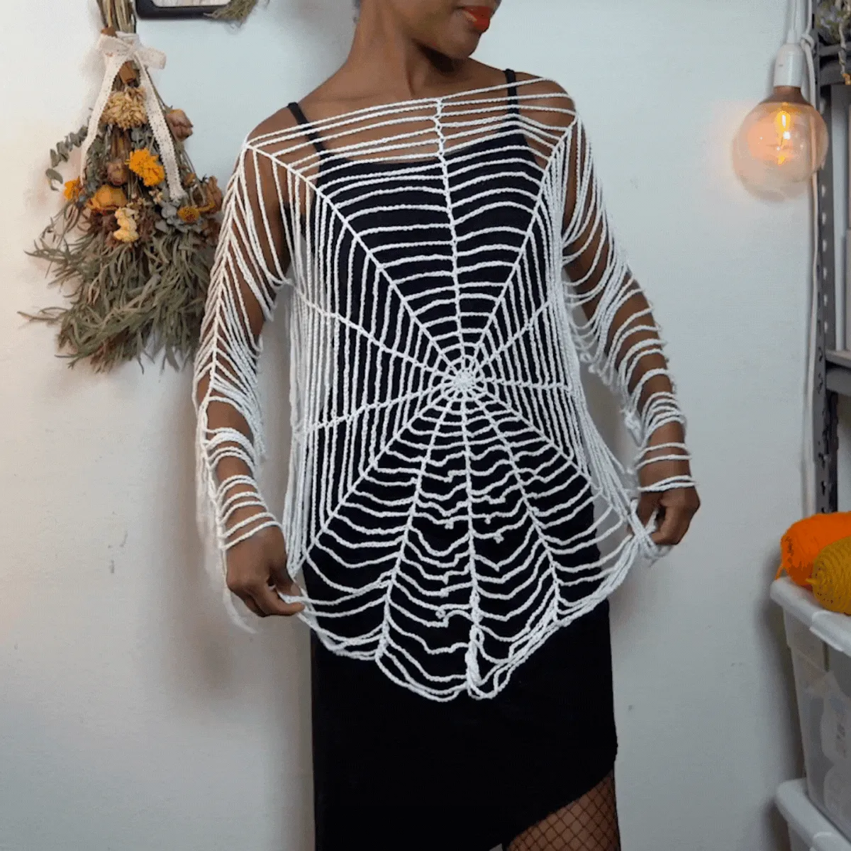 Distressed Spiderweb Sweater Crochet Pattern
