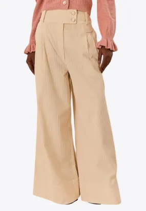 Double Waistband Wide-Leg Pants