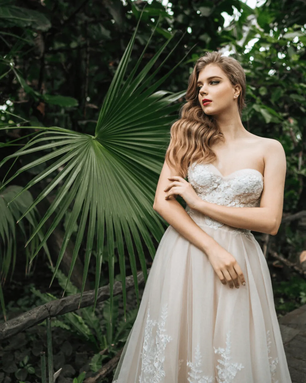 Elegant Off-Shoulder Wedding Dress with Tulle - Floral Applique Wedding Gown Plus Size - LEILA