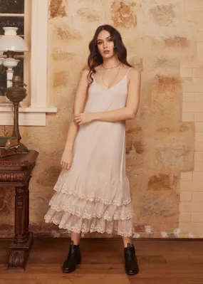 Evangeline slip dress. Stone