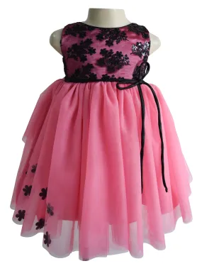 Faye Black & Onion Pink Layered Dress