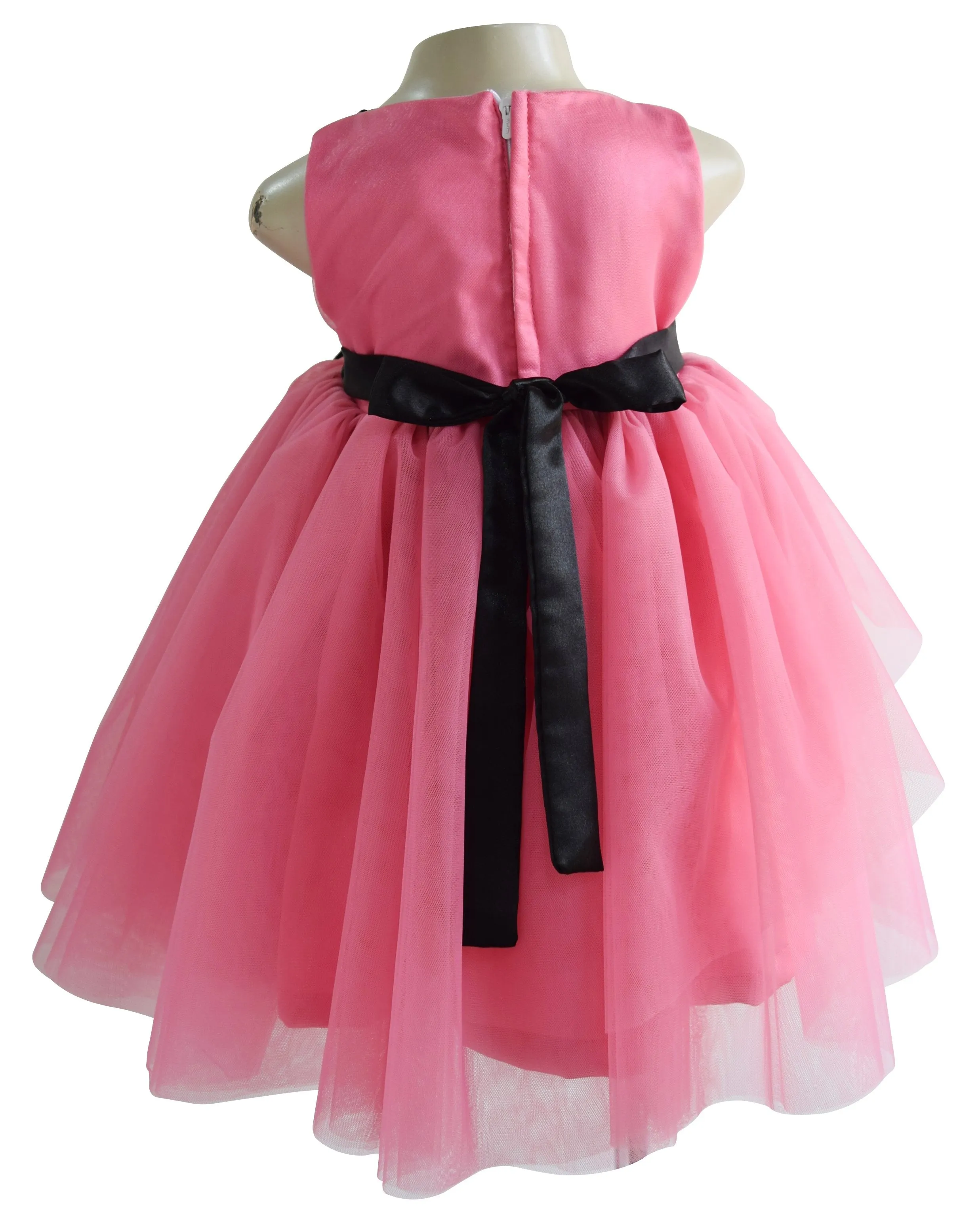 Faye Black & Onion Pink Layered Dress