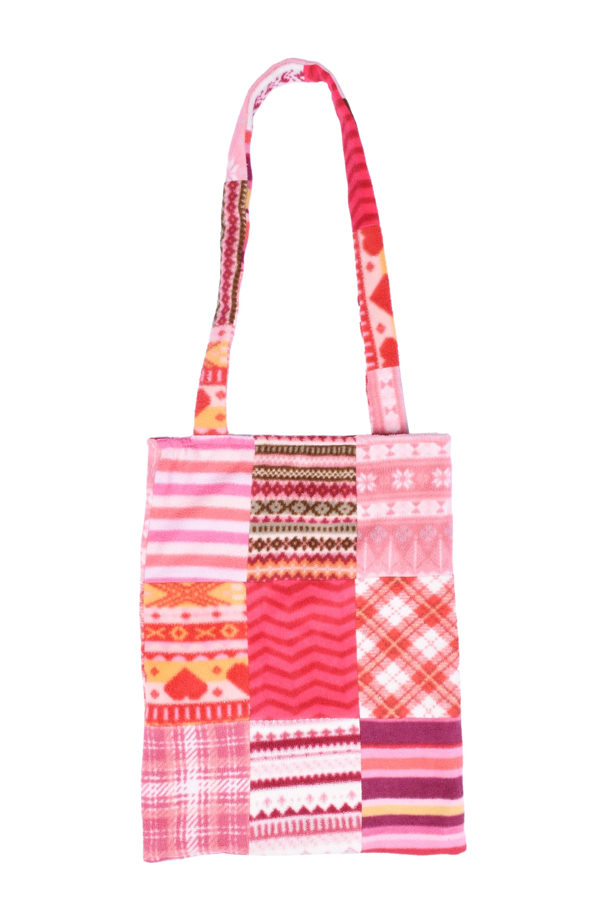 fleece patched tote bag F