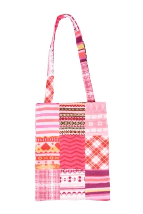 fleece patched tote bag F