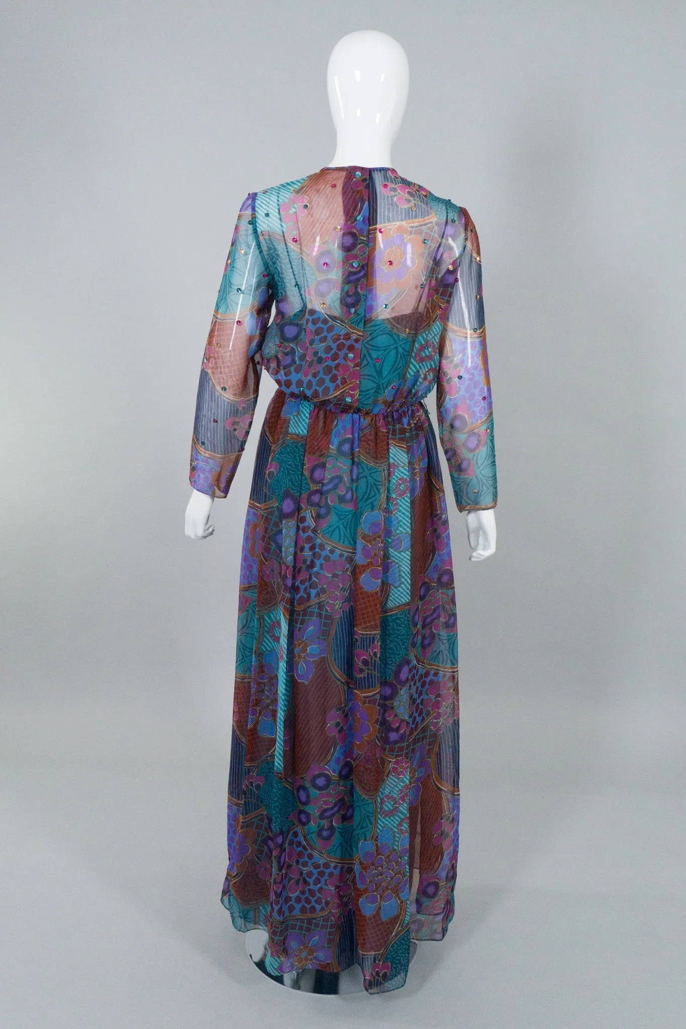 Floral Chiffon Sequin Dress