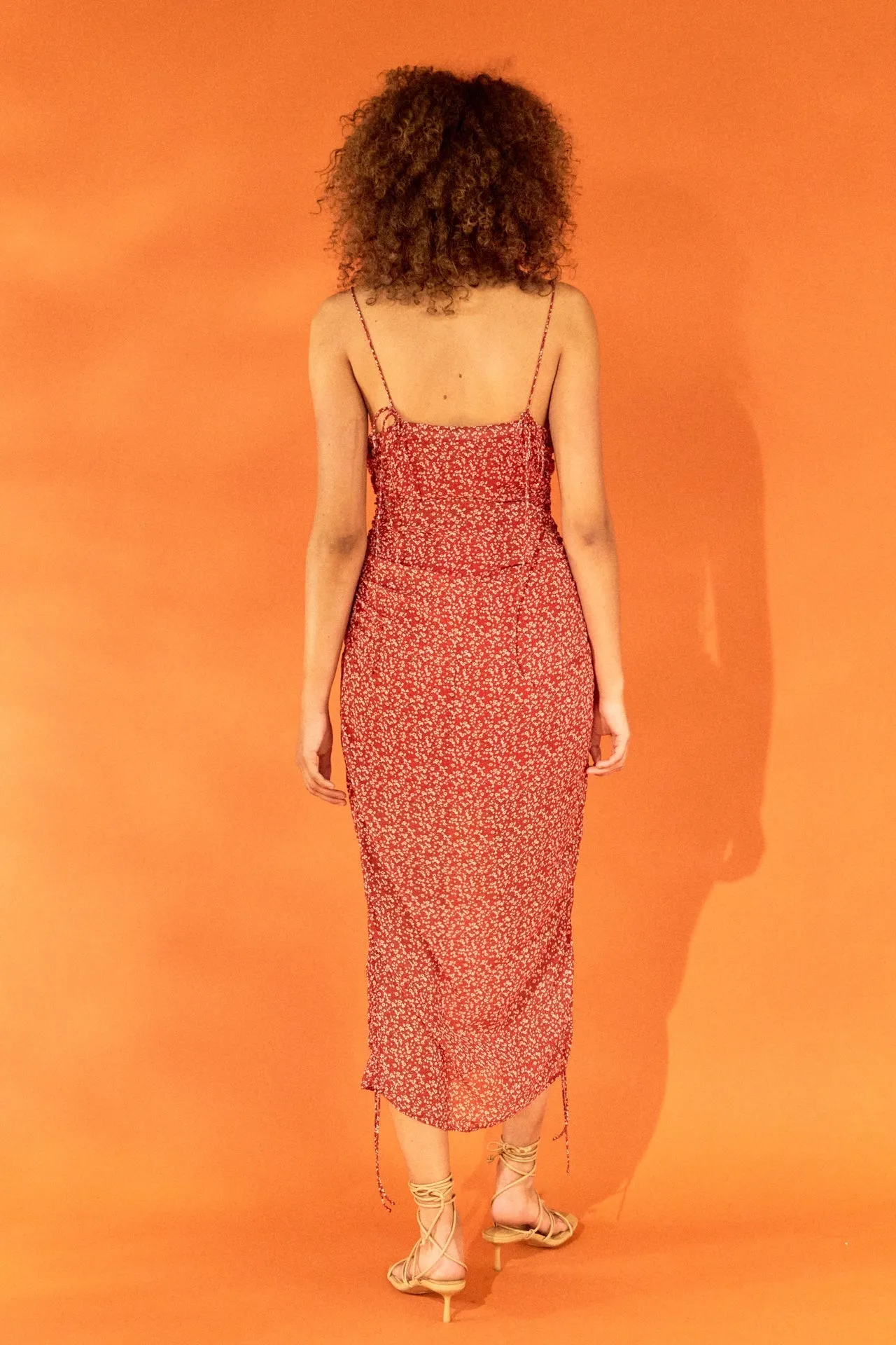 Floral Double Spaghetti Tie Mini Slip