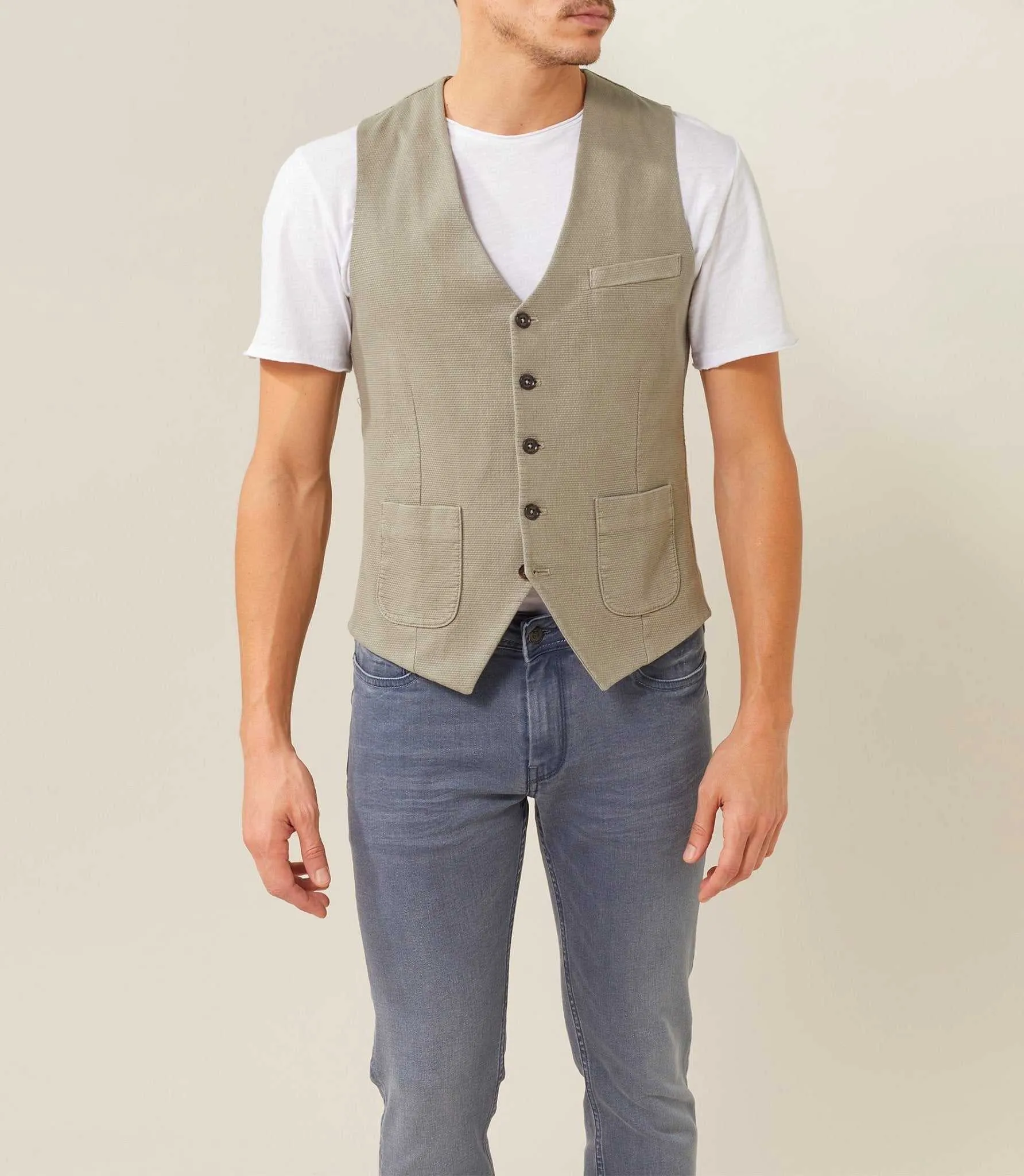 Gilet casual kaki "Quideal"