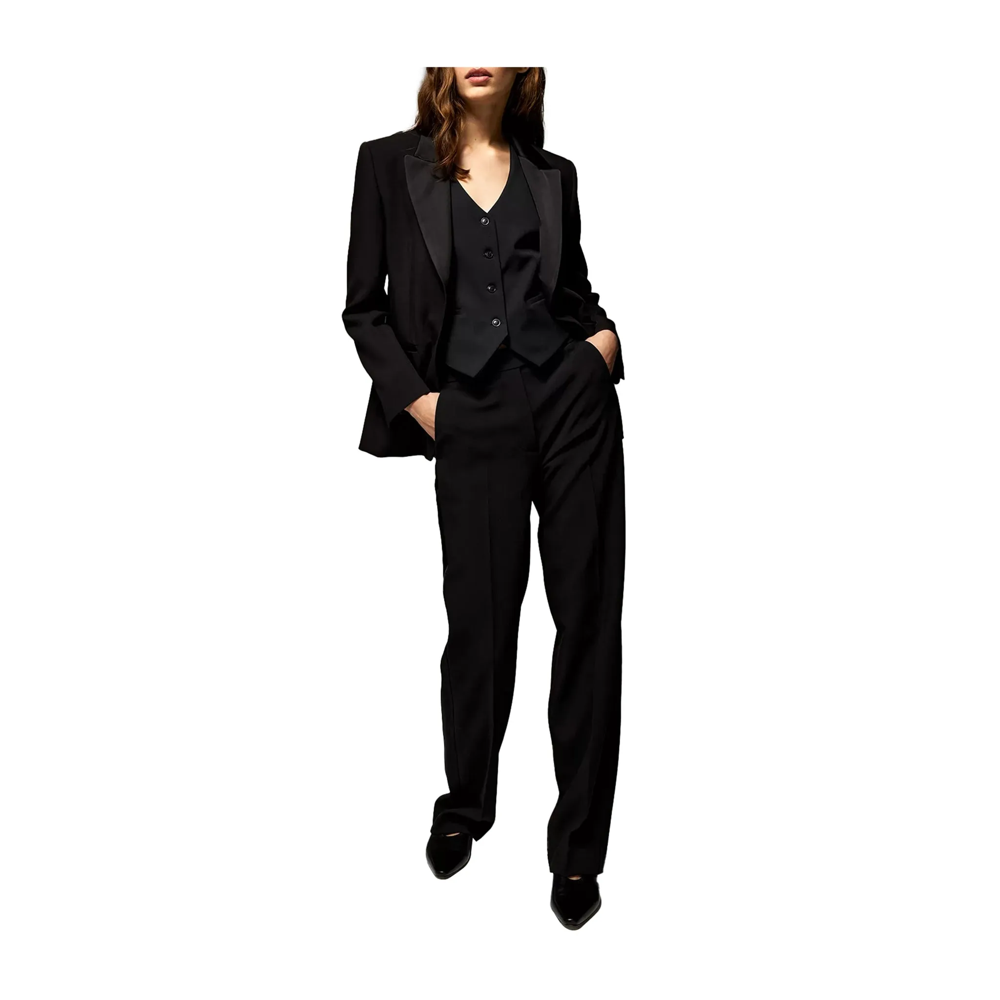 Gilet Donna monopetto in misto lana