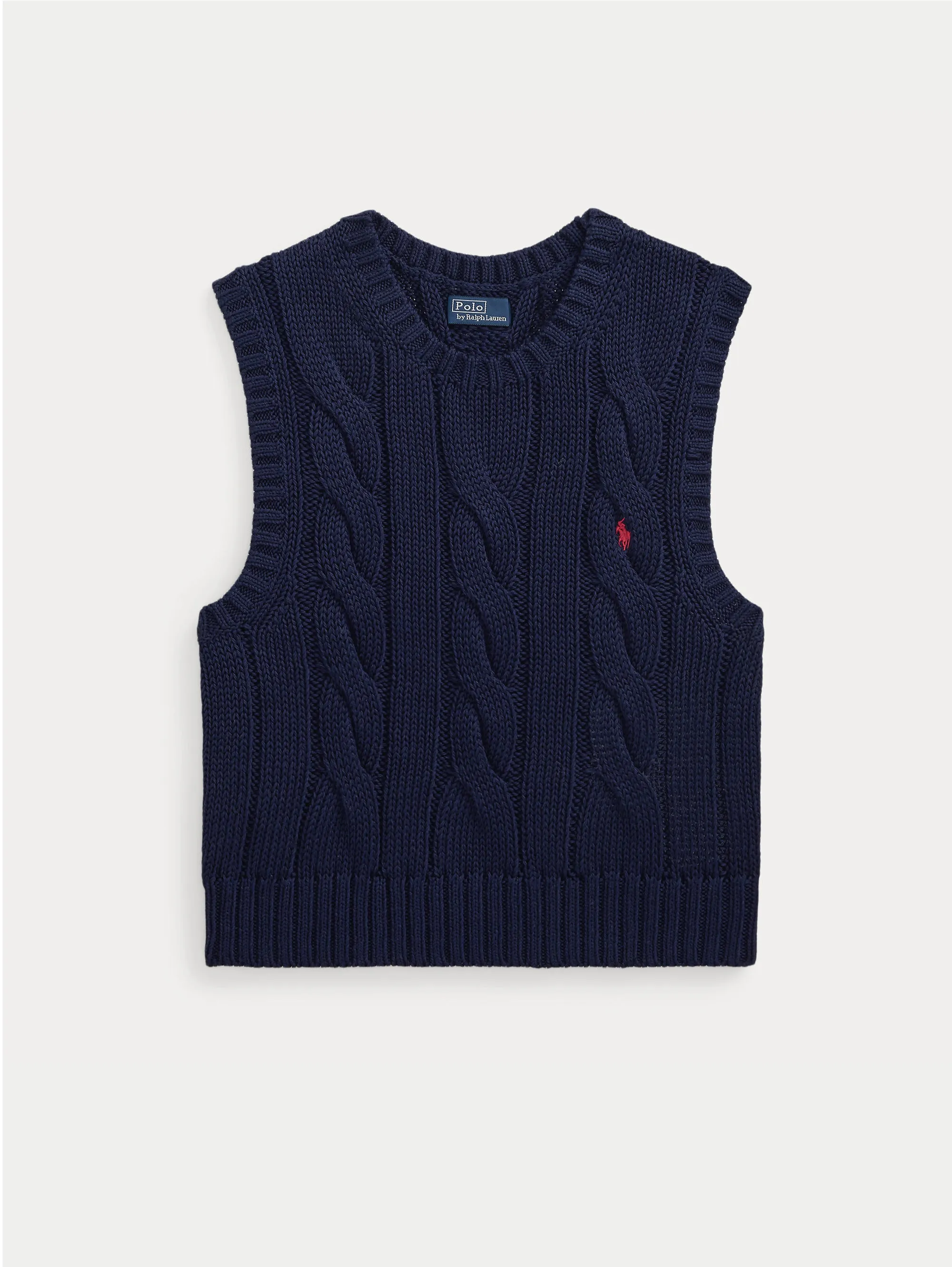Gilet in Maglia a Trecce Blu