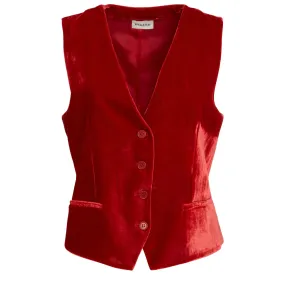 Gilet in velluto rosso