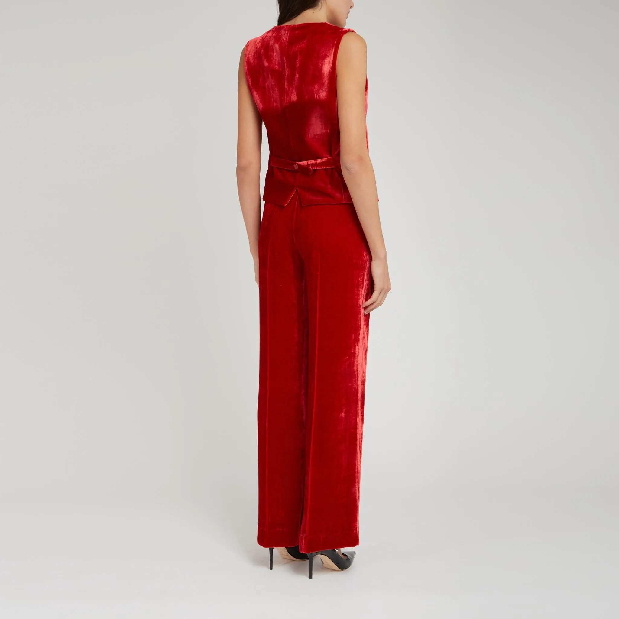 Gilet in velluto rosso