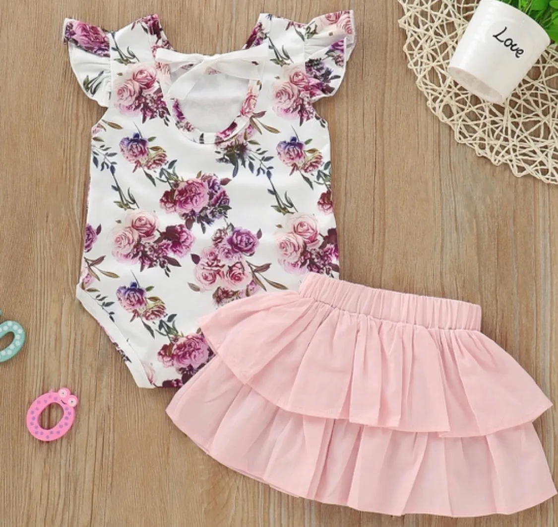 Girls Lovely Florals 2-Piece Set