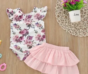 Girls Lovely Florals 2-Piece Set