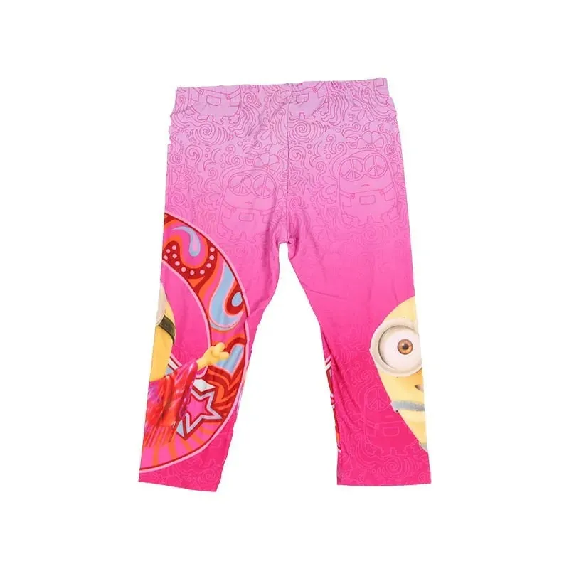 Girls Minions Soft Stretchy Short Length Leggings
