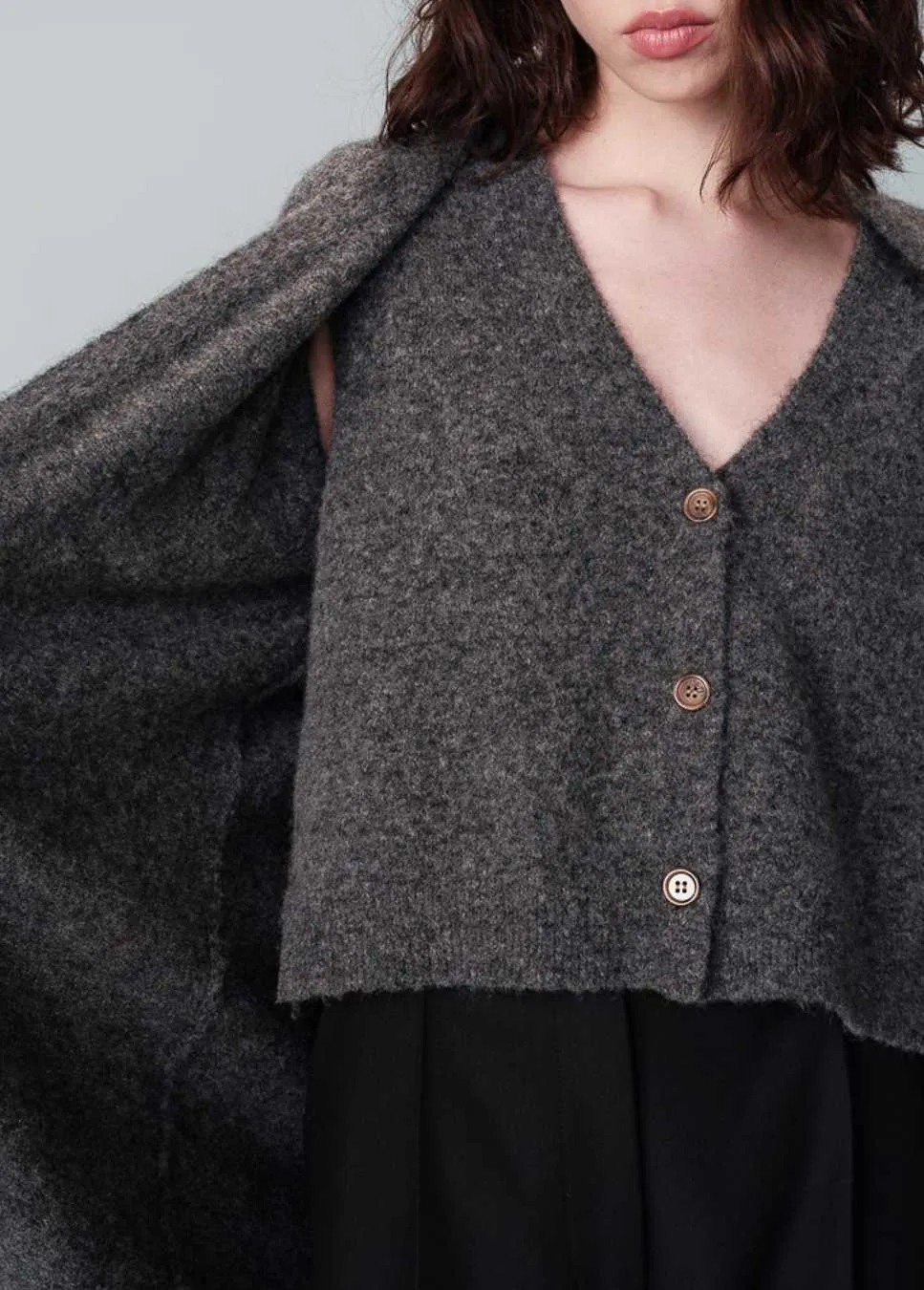 Grace & Mila Nars gilet gebreid Grijs