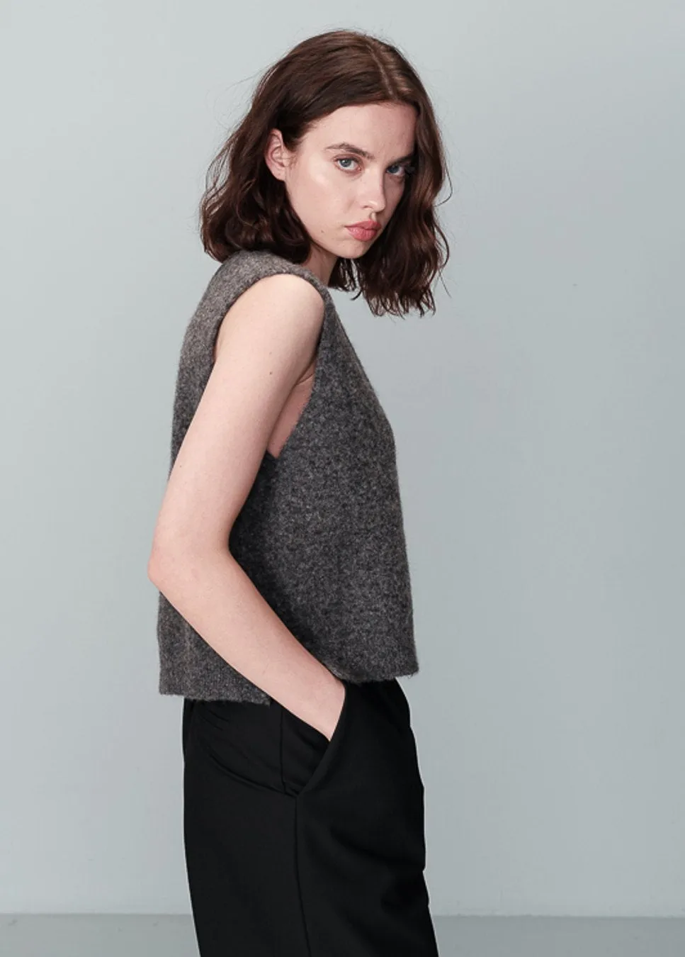 Grace & Mila Nars gilet gebreid Grijs