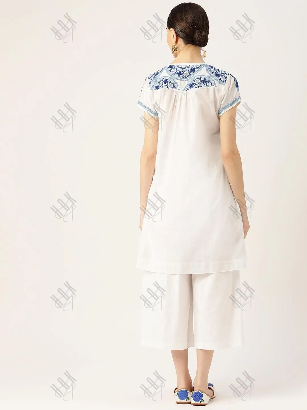 Hand Embroidery Chikankari Tunic for Women